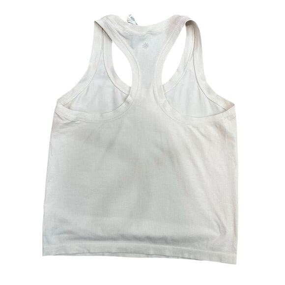 Athleta Momentum Seamless Racerback Tank Ribbed Shimmer Gold Active Top Sz M - Picture 2 of 7